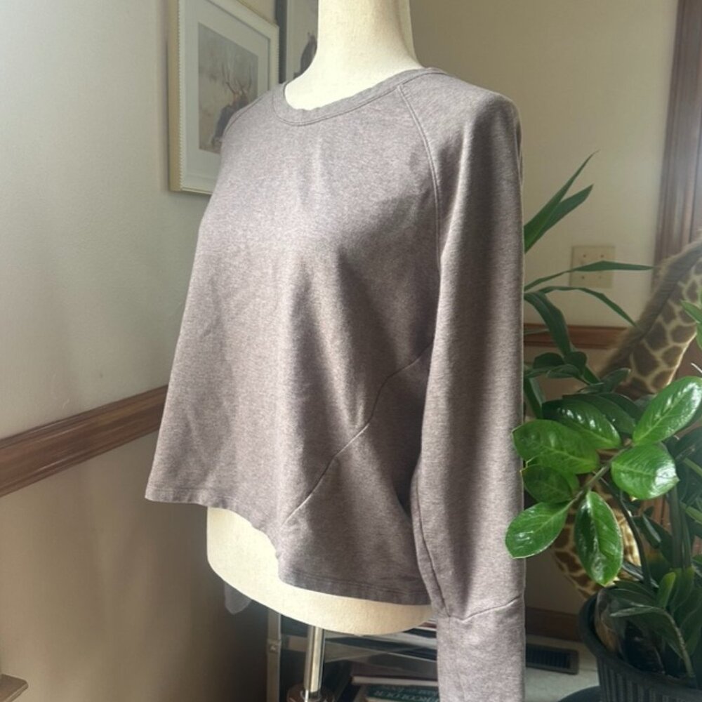 Athleta Terry Pullover Crew Sweatshirt, L